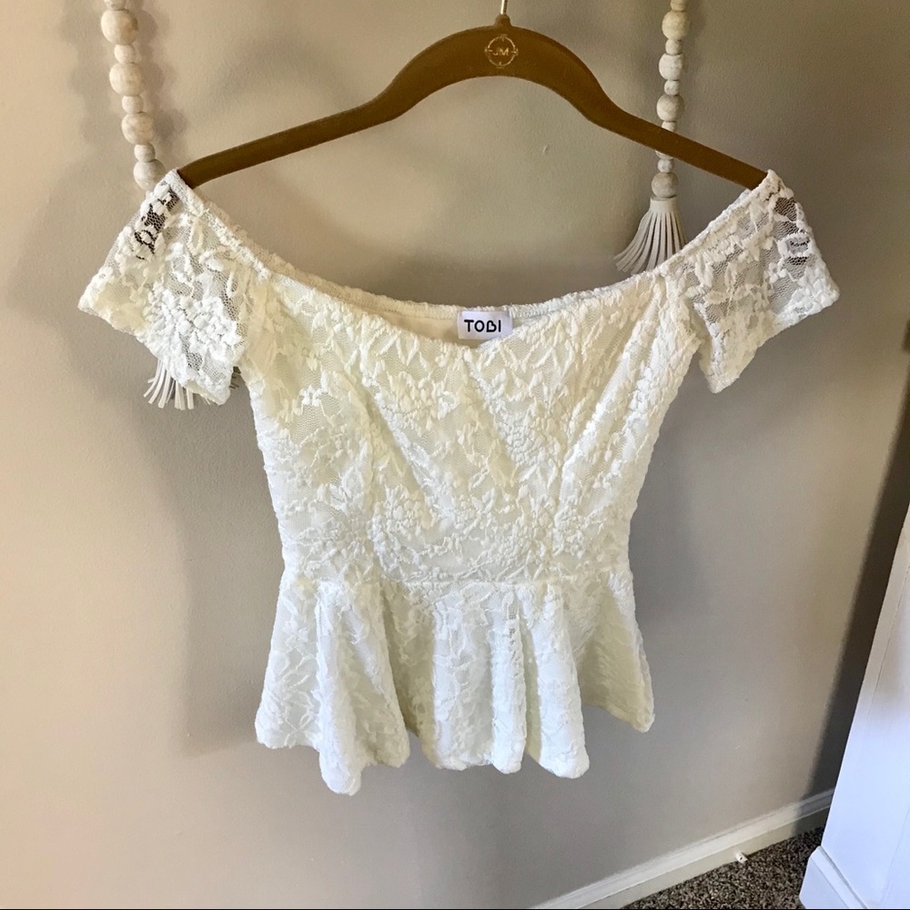 Lace off the shoulder top.  Brand new!  From Tobi